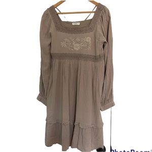 Boutique Embroidered Floral Boho Dress Size M